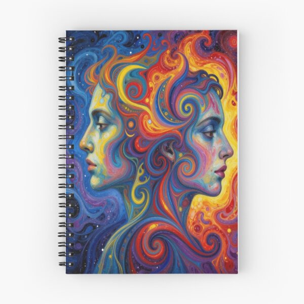 Item preview, Colorful Minds in Motion – Abstract Dual Profile with Swirls, Emotion & Psychedelic Flow designed and sold by FotoworldEdel.