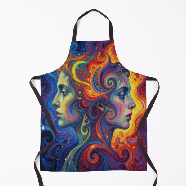 Item preview, Colorful Minds in Motion – Abstract Dual Profile with Swirls, Emotion & Psychedelic Flow designed and sold by FotoworldEdel.