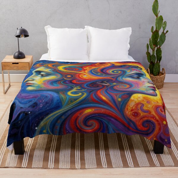 Item preview, Colorful Minds in Motion – Abstract Dual Profile with Swirls, Emotion & Psychedelic Flow designed and sold by FotoworldEdel.