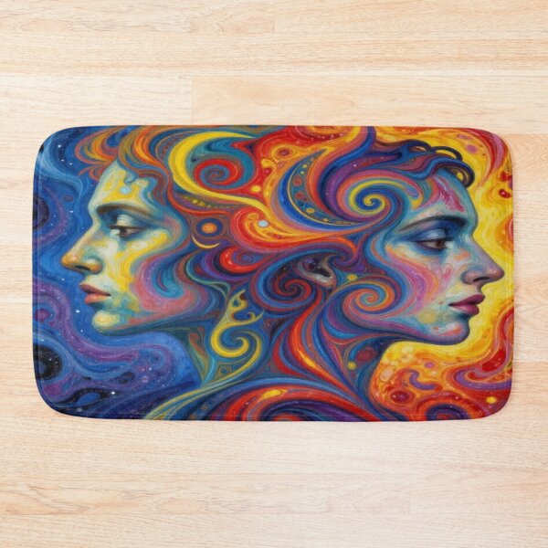 Item preview, Colorful Minds in Motion – Abstract Dual Profile with Swirls, Emotion & Psychedelic Flow designed and sold by FotoworldEdel.