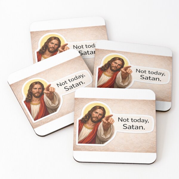 Item preview, jesus not today satan meme  designed and sold by PatternFly.