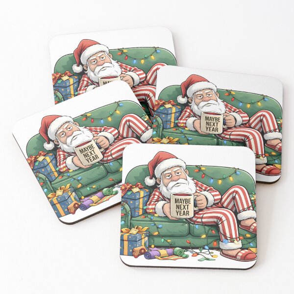 Item preview, Maybe Next Year Santa — Funny Christmas Cartoon | Lazy Holiday Humor Art designed and sold by SoulenCify.