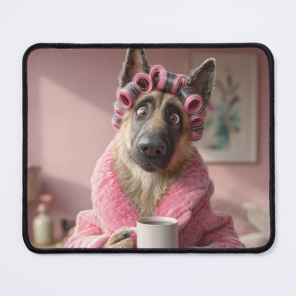Item preview, German Shepherd with Curlers designed and sold by Elisabeth Lucas.