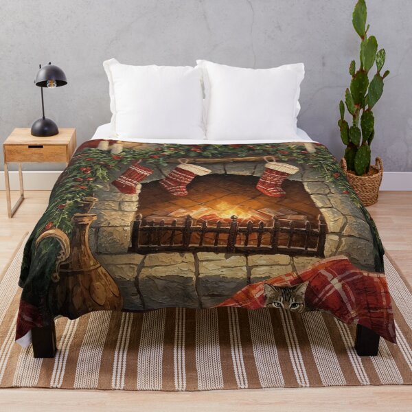 Item preview, By the Hearth – Vibrant Cottagecore Christmas Scene designed and sold by Deezyned.