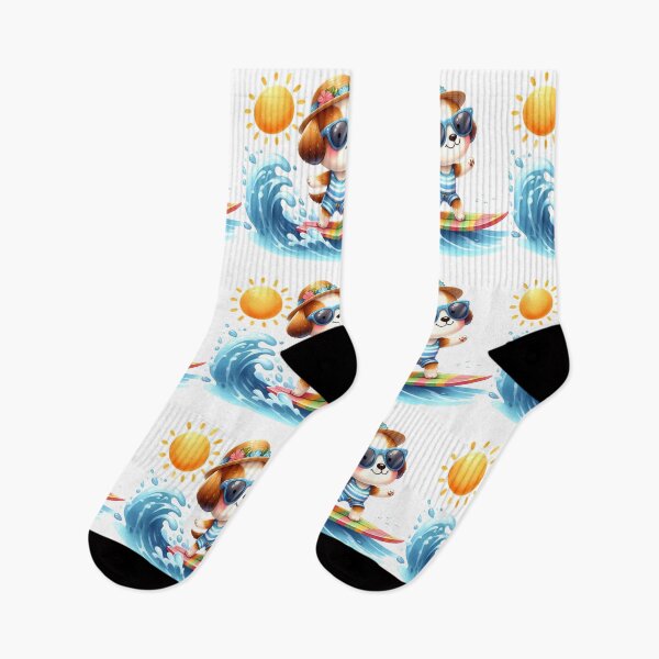 Item preview, Happy Surfing Dog Summer Beach Adventure designed and sold by LunaPixelStudio.