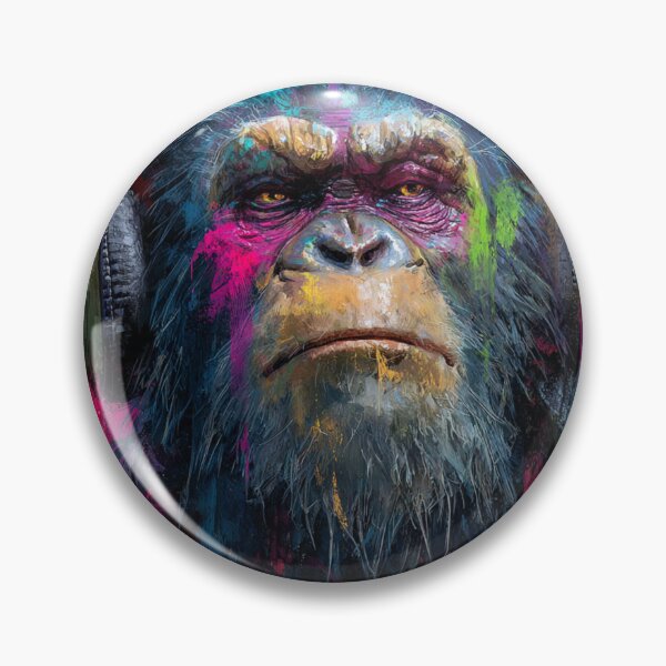 Item preview, Stylish Dj Monkey Thinker Brutal With Headphones Art designed and sold by GrinGalore.