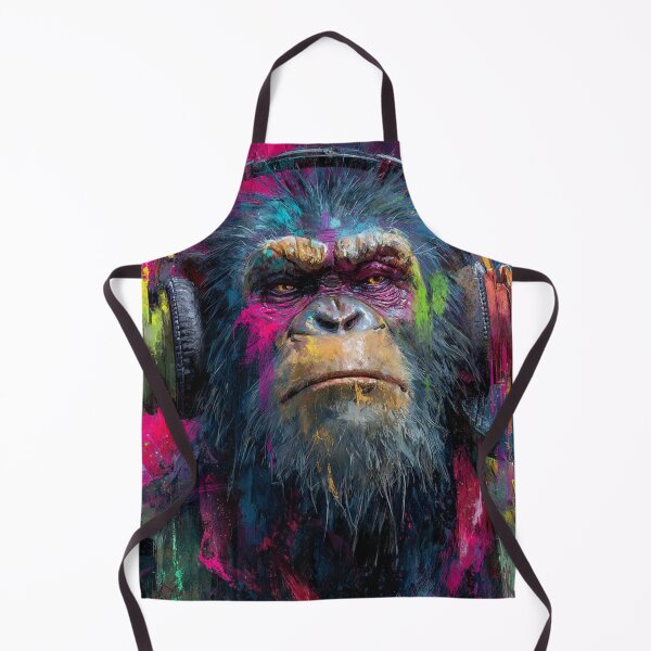 Item preview, Stylish Dj Monkey Thinker Brutal With Headphones Art designed and sold by GrinGalore.