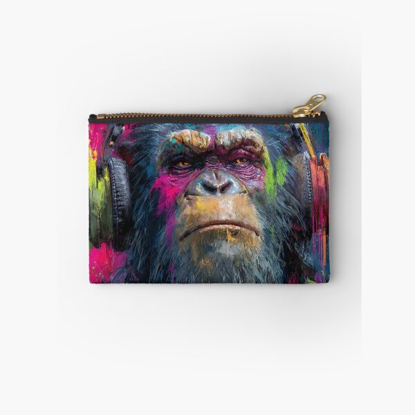 Item preview, Stylish Dj Monkey Thinker Brutal With Headphones Art designed and sold by GrinGalore.