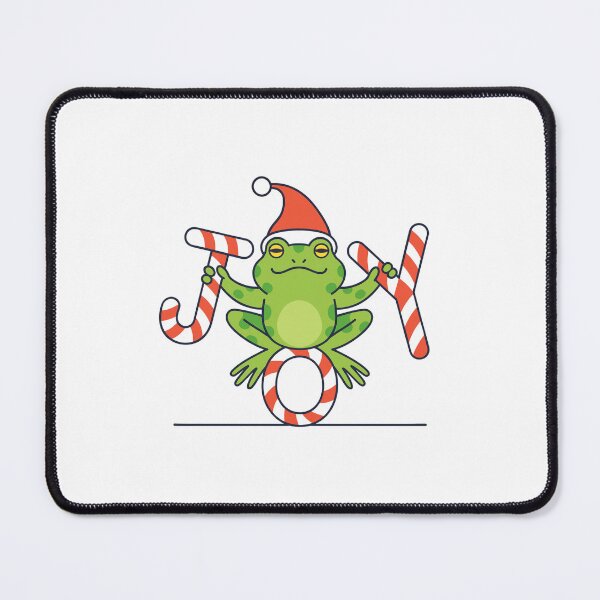 Item preview, Cute Christmas Frog with Santa Hat – Joy Candy Cane Letters Holiday Illustration designed and sold by Fashion Empire.