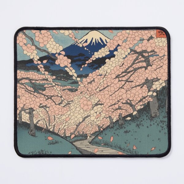 Item preview, Cherry Blossom Path to Mount Fuji – Hiroshige Style Ukiyo-e Sakura Landscape designed and sold by Vandy Fullam.
