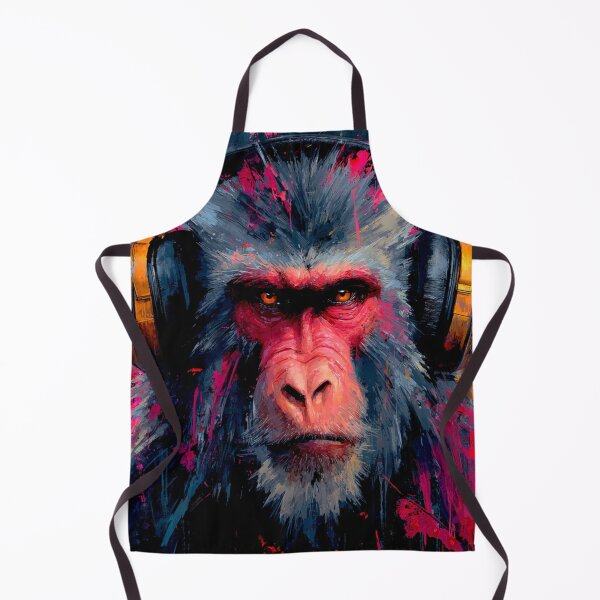 Item preview, Stylish Dj Monkey Thinker Baboon With Headphones Art designed and sold by GrinGalore.