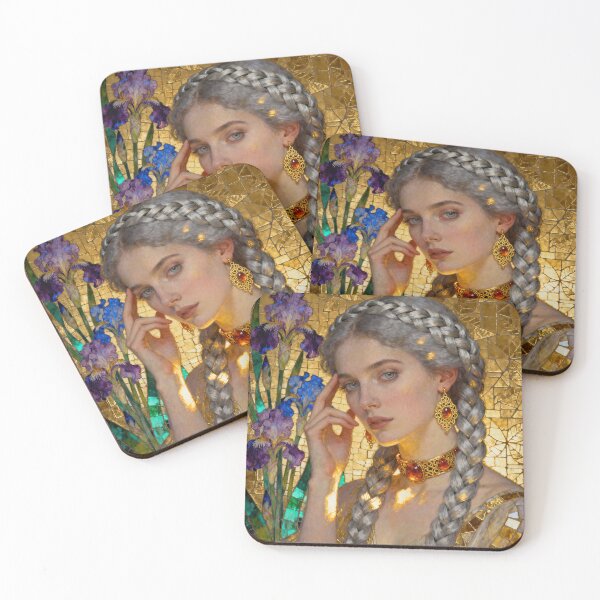 Item preview, Pearl Celtic Iris Beautiful Art Nouveau Gustav Klimt stylish art designed and sold by Vintage Designs +.