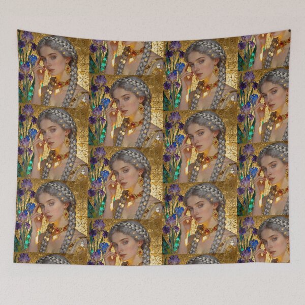 Item preview, Pearl Celtic Iris Beautiful Art Nouveau Gustav Klimt stylish art designed and sold by Vintage Designs +.