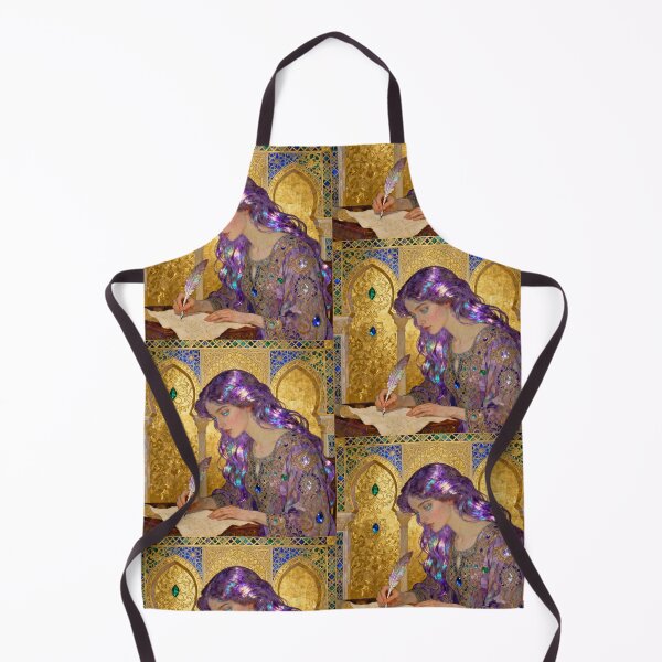 Item preview, Purple Haired Scribe Beautiful Art Nouveau Gustav Klimt stylish art designed and sold by Vintage Designs +.