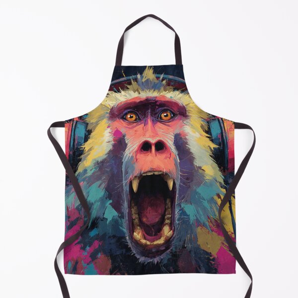 Item preview, Stylish Crazy Dj Monkey Baboon With Headphones Art designed and sold by GrinGalore.