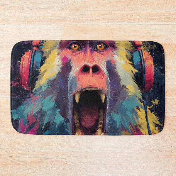 Item preview, Stylish Crazy Dj Monkey Baboon With Headphones Art designed and sold by GrinGalore.