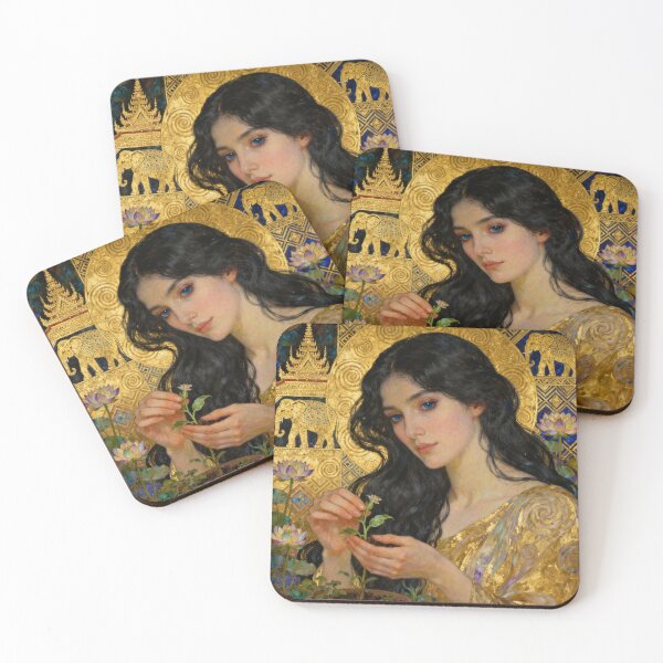 Item preview, Golden Nurturer Thai Elegance Beautiful Art Nouveau Gustav Klimt stylish art designed and sold by Vintage Designs +.