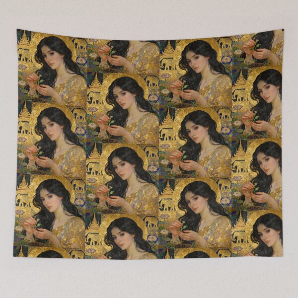 Item preview, Golden Nurturer Thai Elegance Beautiful Art Nouveau Gustav Klimt stylish art designed and sold by Vintage Designs +.