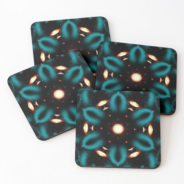 Item preview,  Neon Abstract Mandala Glow – Turquoise Cosmic Energy Space Art designed and sold by titrollart.