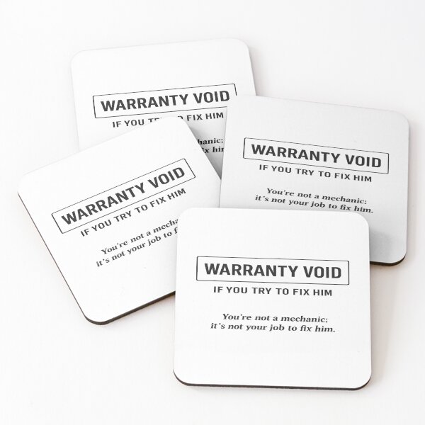 Item preview, Warranty Void If You Try To Fix Him — Not a Mechanic Quote designed and sold by POD DYNASTY | Original Print On Demand T-Shirt Graphics.