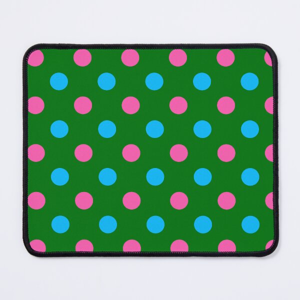 Item preview, Blue Pink Polka Dots On Green Background Design designed and sold by PatternTitan.