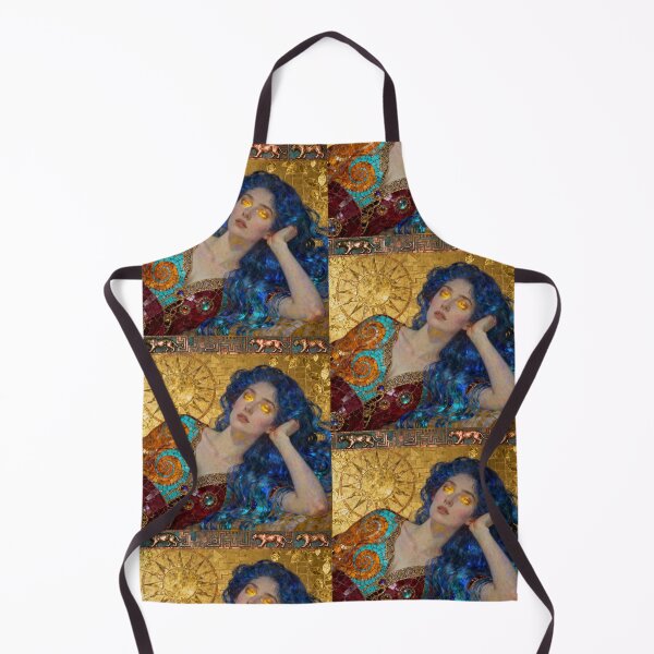 Item preview, Indigo Citrine Jaguar Goddess  Beautiful Art Nouveau Gustav Klimt stylish art designed and sold by Vintage Designs +.