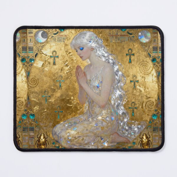 Item preview, Moonstone Devotion Golden Egypt beautiful Art Nouveau Gustav Klimt stylish art designed and sold by Vintage Designs +.