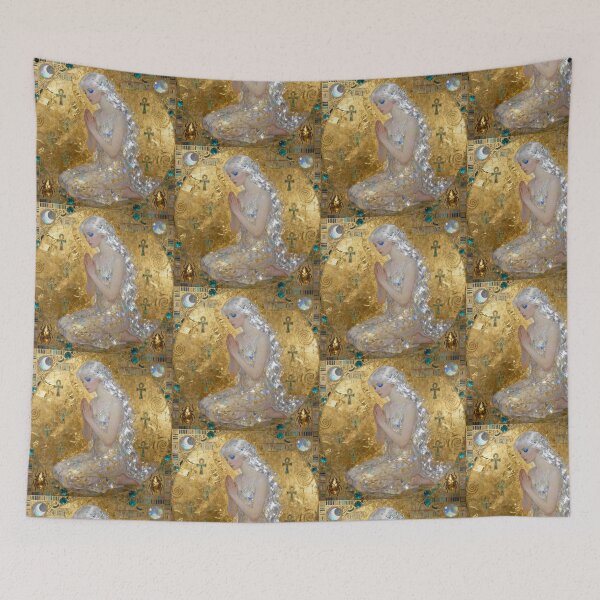 Item preview, Moonstone Devotion Golden Egypt beautiful Art Nouveau Gustav Klimt stylish art designed and sold by Vintage Designs +.
