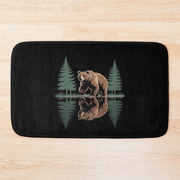Item preview, Bear Walking Through Pine Forest with Reflected Tree Silhoue designed and sold by Libbysharts.