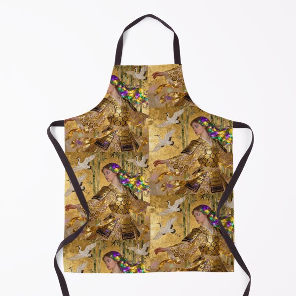 Item preview, Twirling Iridescent Samurai Woman beautiful Art Nouveau Gustav Klimt stylish art designed and sold by Vintage Designs +.