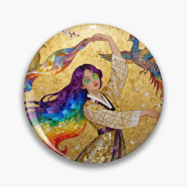 Item preview, Rainbow Phoenix Korean Dance beautiful Art Nouveau Gustav Klimt stylish art designed and sold by Vintage Designs +.