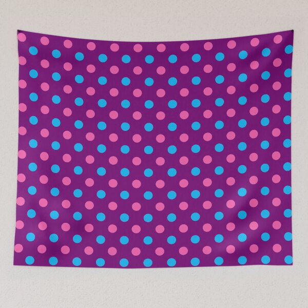 Item preview, Blue Pink Polka Dots On Purple Background Design  designed and sold by PatternTitan.