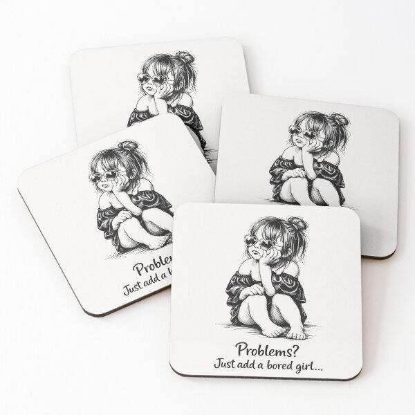 Item preview, Problems? Just Add a Bored Girl Funny Quote designed and sold by QuirkySpark.