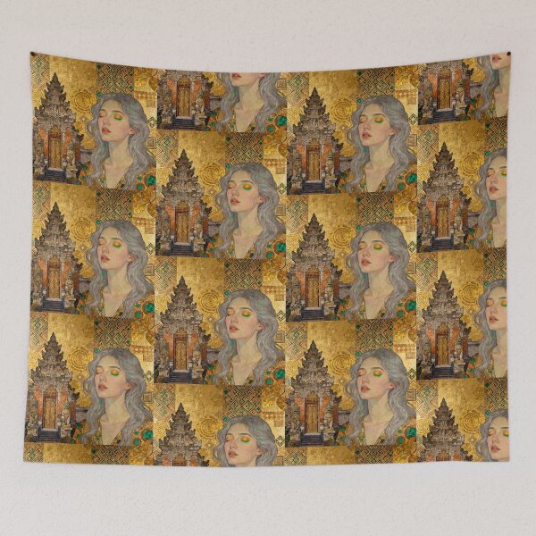Item preview, Dream Indonesian Serenity beautiful Art Nouveau Gustav Klimt stylish art designed and sold by Vintage Designs +.