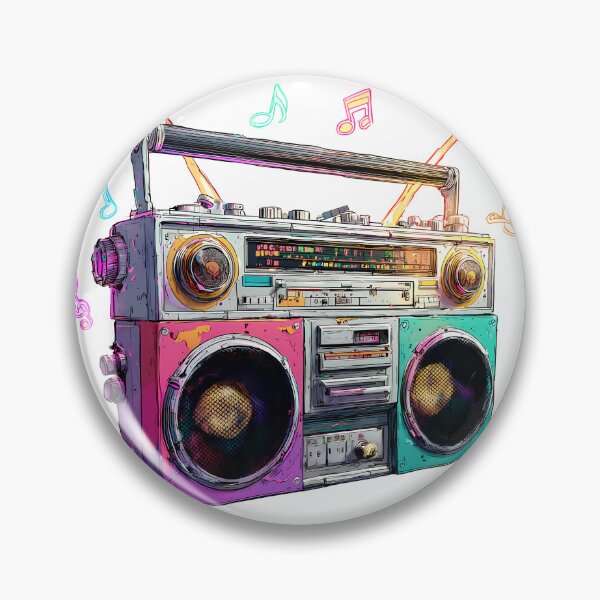 Item preview, Neon Boombox Pop Art Design - Retro 80s 90s Hip Hop Streetwear designed and sold by DesignArtist.ia.