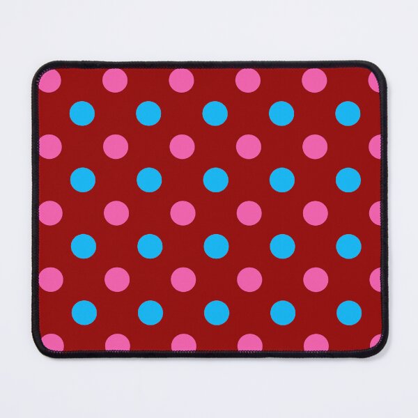 Item preview, Blue Pink Polka Dots On Red Background Design designed and sold by PatternTitan.