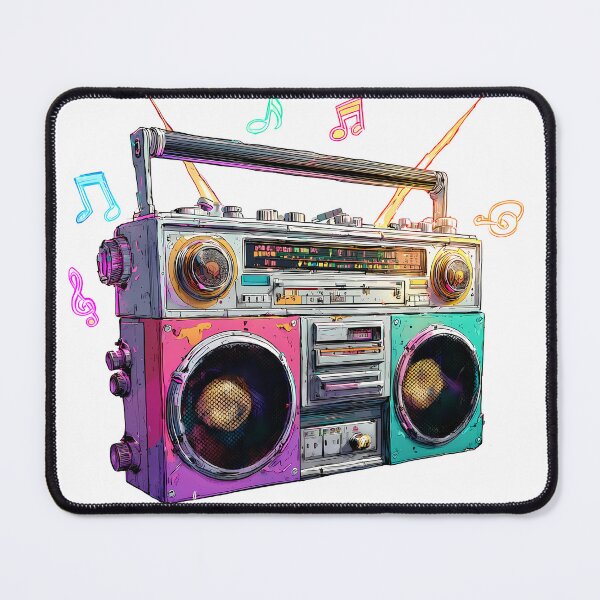 Item preview, Neon Boombox Pop Art Design - Retro 80s 90s Hip Hop Streetwear designed and sold by DesignArtist.ia.