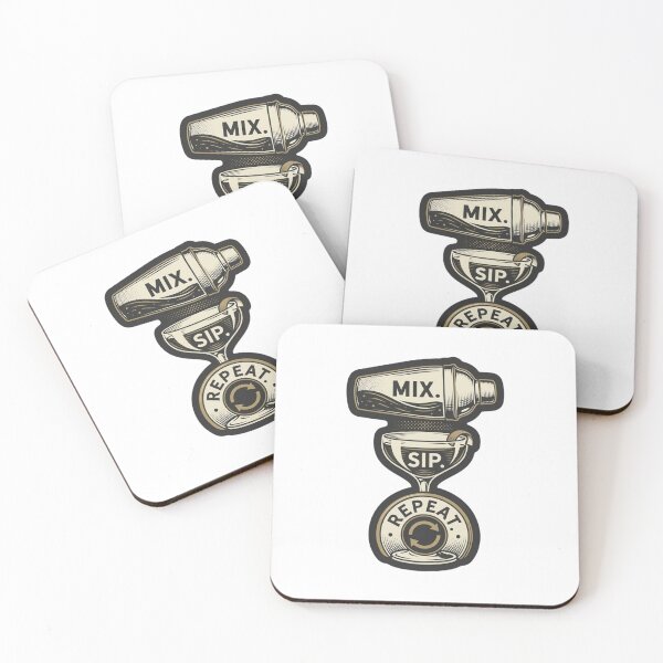 Item preview, Mix Sip Repeat Vintage Bartender Quote Bar Decor designed and sold by OneLineBar.