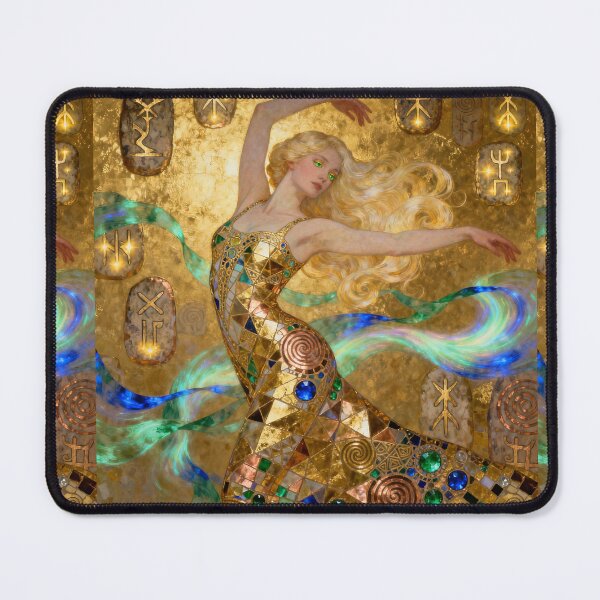 Item preview, Nordic Golden Goddess beautiful Art Nouveau Gustav Klimt stylish art designed and sold by Vintage Designs +.