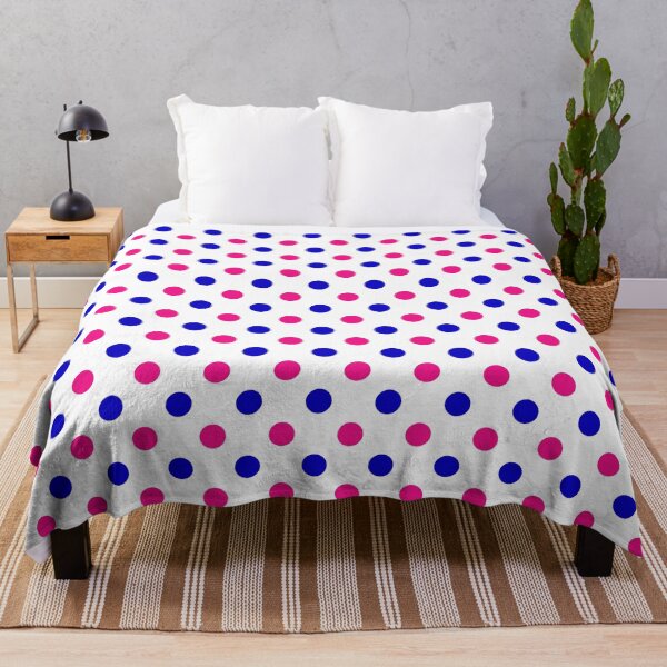 Item preview, Blue Pink Polka Dots On White Background Design designed and sold by PatternTitan.