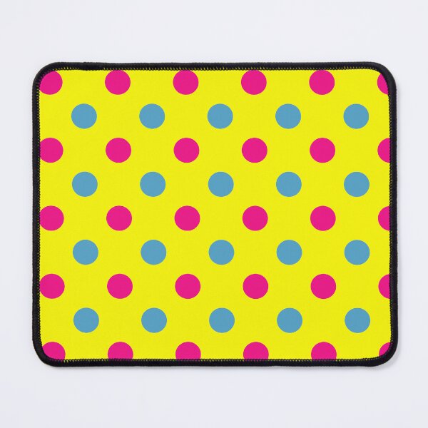 Item preview, Blue Pink Polka Dots On Yellow Background Design designed and sold by PatternTitan.