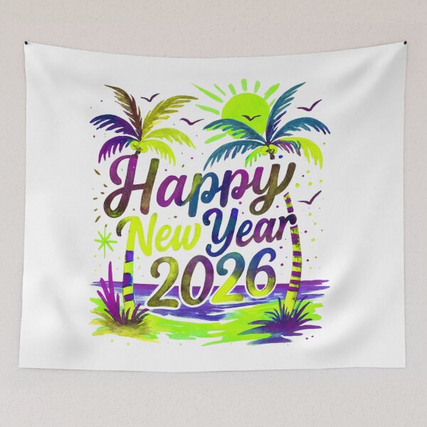 Item preview, Vibrant Tropical 2026 New Year Greeting Design designed and sold by blacK1982White.