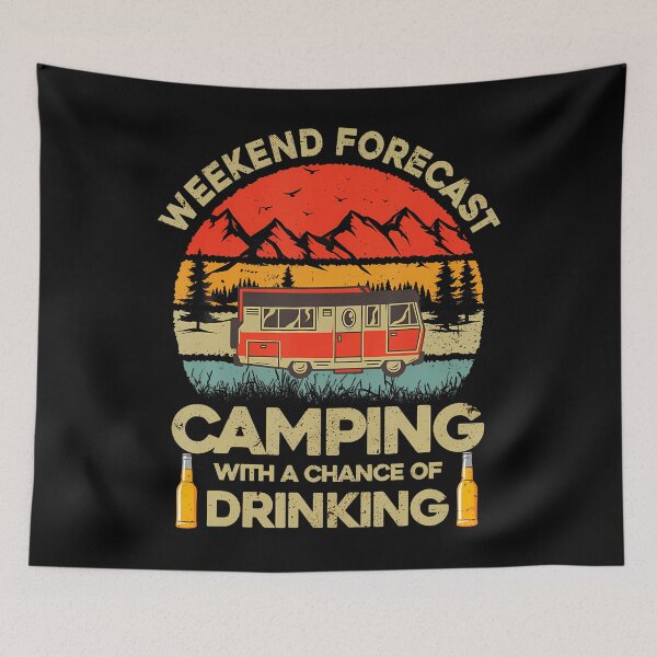 Item preview, Weekend Forecast Camping Chance Of Drinking RV Retro designed and sold by lulunbollax.