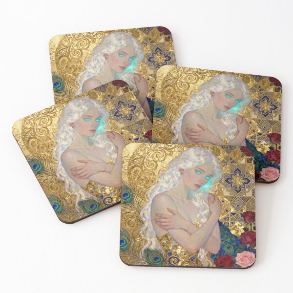Item preview, Pearl Woman Golden Embrace beautiful Art Nouveau Gustav Klimt stylish art designed and sold by Vintage Designs +.