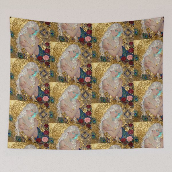 Item preview, Pearl Woman Golden Embrace beautiful Art Nouveau Gustav Klimt stylish art designed and sold by Vintage Designs +.