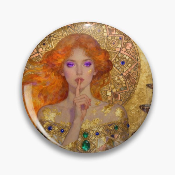 Item preview, Enchantress Golden Silence beautiful Art Nouveau Gustav Klimt stylish art designed and sold by Vintage Designs +.