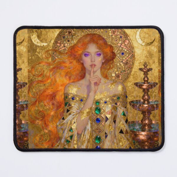 Item preview, Enchantress Golden Silence beautiful Art Nouveau Gustav Klimt stylish art designed and sold by Vintage Designs +.