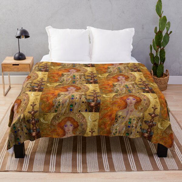 Item preview, Enchantress Golden Silence beautiful Art Nouveau Gustav Klimt stylish art designed and sold by Vintage Designs +.