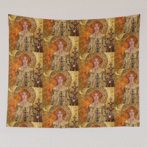 Item preview, Enchantress Golden Silence beautiful Art Nouveau Gustav Klimt stylish art designed and sold by Vintage Designs +.
