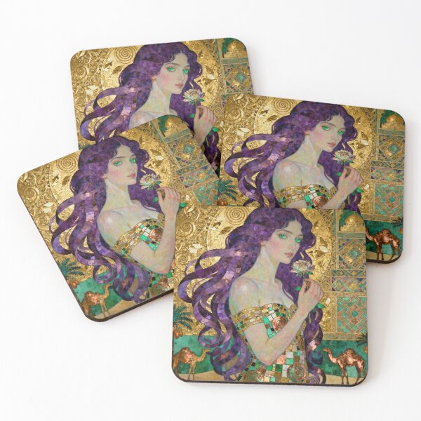 Item preview, Violet Peridot Arabian Opulence beautiful Art Nouveau Gustav Klimt stylish art designed and sold by Vintage Designs +.